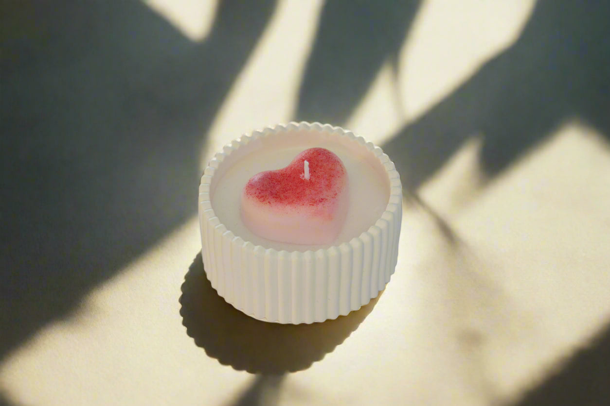 Riffled Candle Cups With Candle