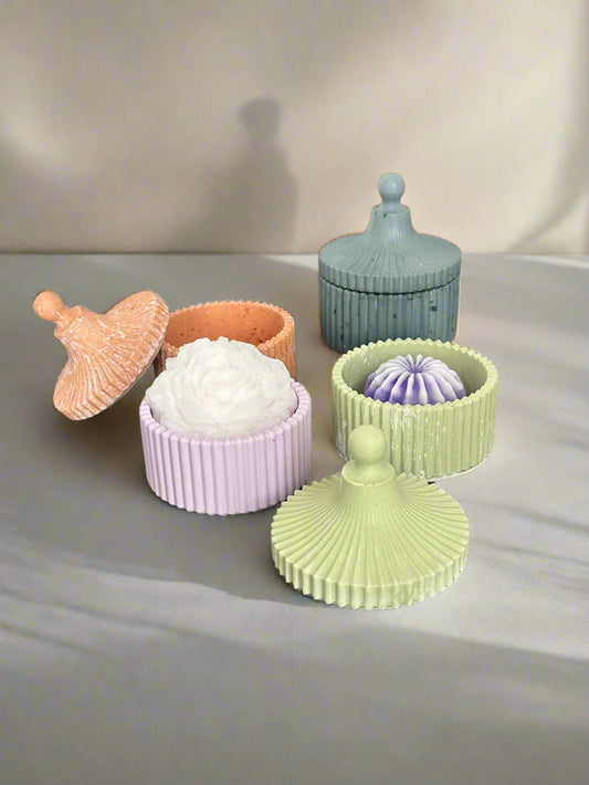 Riffled Candle Cups With Candle
