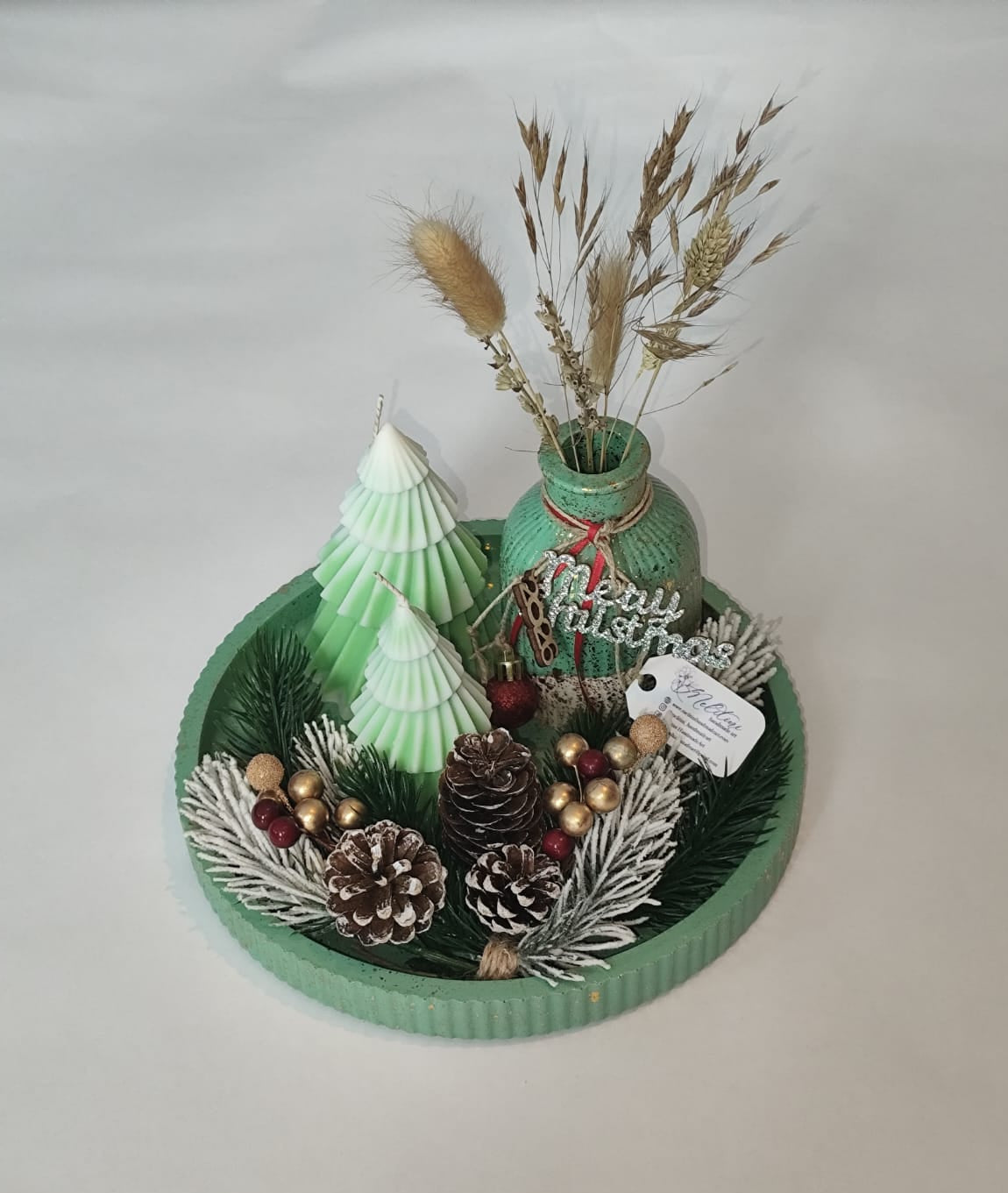 Xmas Tree Candle with Base